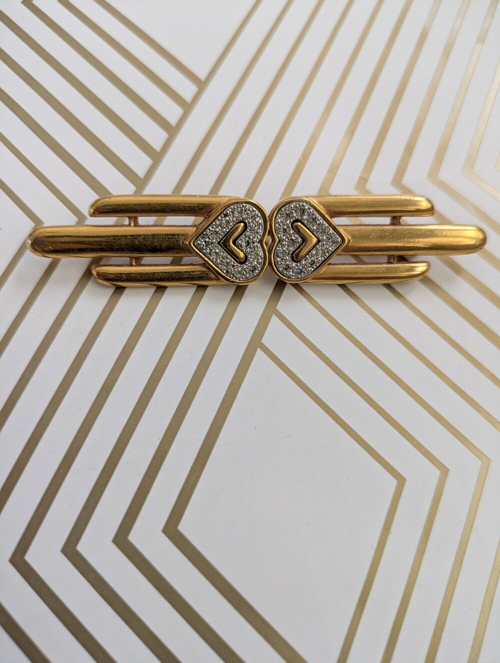 Vintage Monet Hearts "Crystal Wings of Love "Brooch